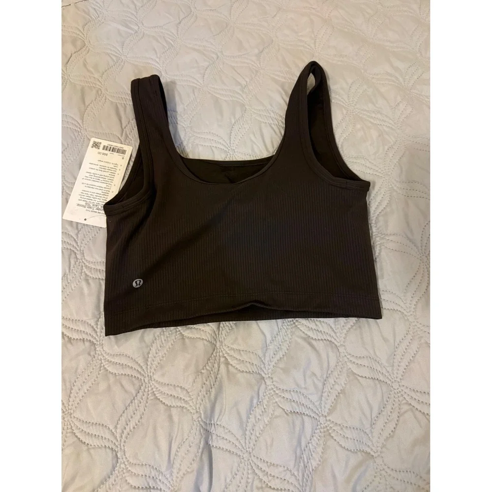 NWT Lululemon Wunder Train Scoop Neck Rib Tank Espresso Brown Size 8